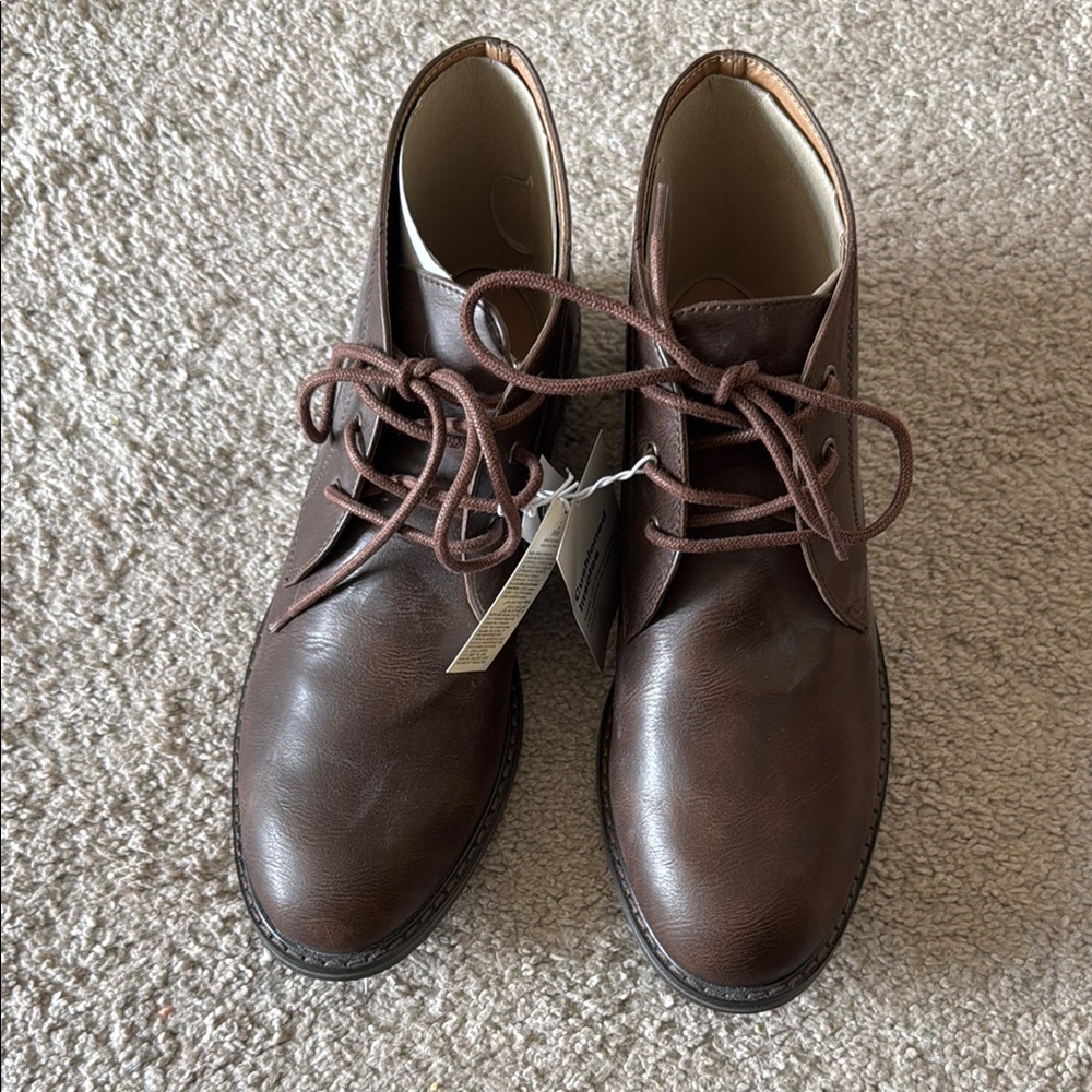 Old Navy Brown Chukka Boots Leather Lace-Up